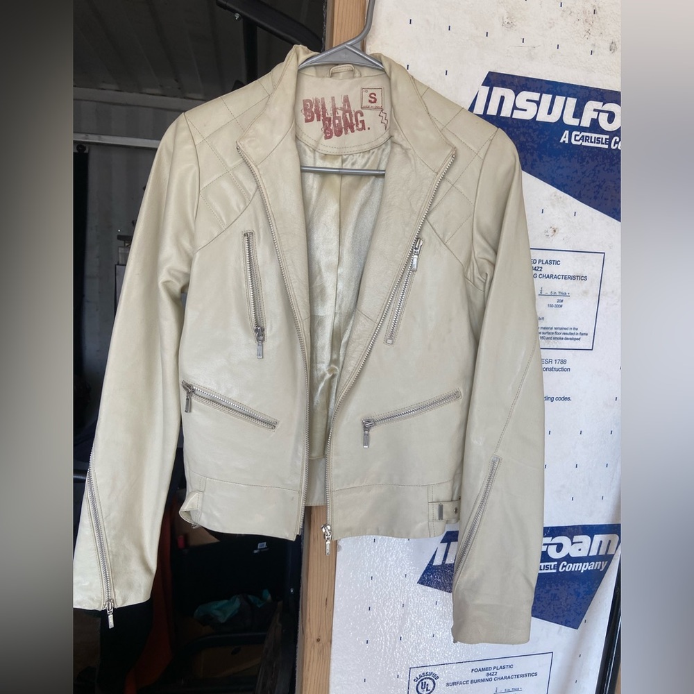 Billabong Cream Leather Jacket